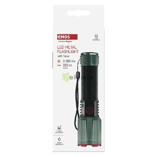LED tölthető fém zseblámpa 3000 lm, 5000 mAh