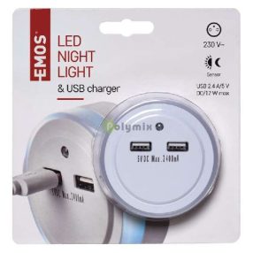 Éjszakai fény 3 LED szenzoros + 2× USB