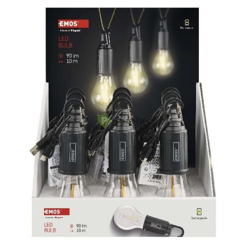 LED izzó USB tápegységgel 9db, box