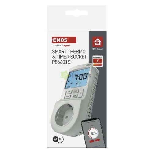 GoSmart 2 az 1-ben konnektoros, digitális termosztát időzítő funkcióval, schuko, WiFi