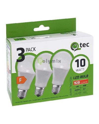 10W-E27 A60 LED izzó 4200K 3db/csomag