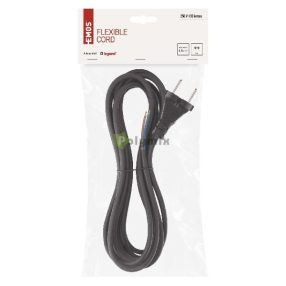Flexo zsinór gumi/neoprén 2×1mm2, 5m, fekete