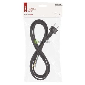 Flexo zsinór gumi/neoprén 3×1mm2, 3m, fekete