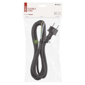 Flexo zsinór gumi/neoprén 3×1,5mm2, 3m, fekete