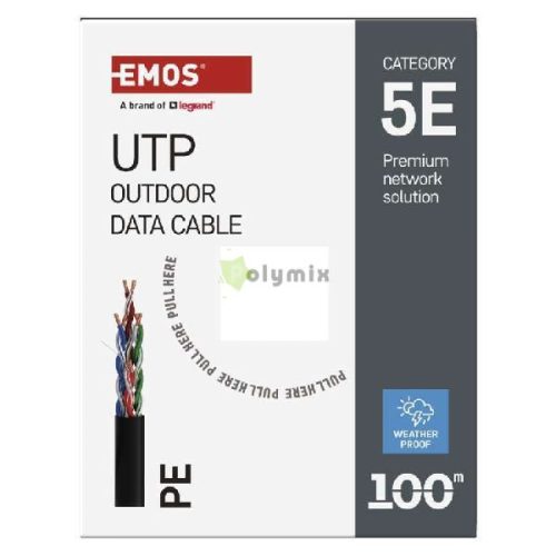 EMOS UTP kábel CAT 5E , outdoor, 100m