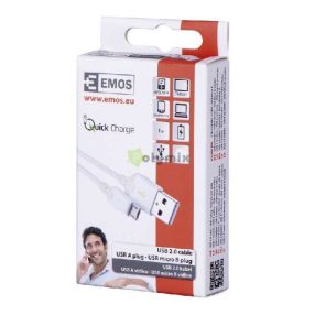 USB 2.0 A/M -micro B/M 1m fehér