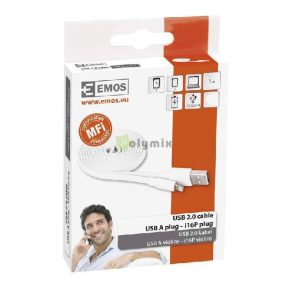 USB 2.0 A/M - i16P/M 1M fehér csatlakozó