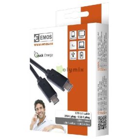 USB 3.1 C dugó - USB 3.1 dugó 1m fekete
