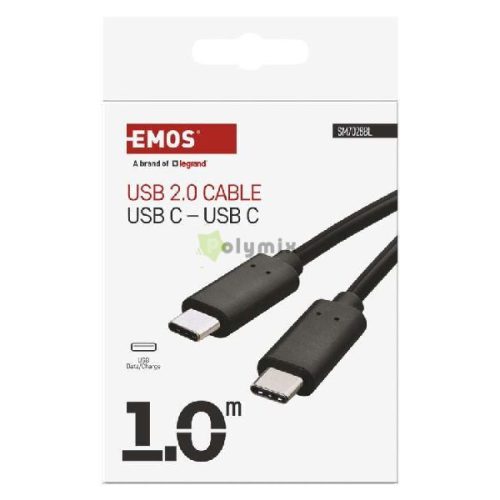 USB KÁBEL 2.0 C/M-C/M 1M FEKETE