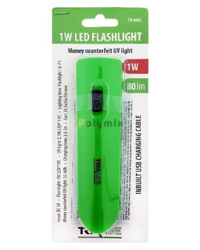 LED tölthető lámpa UV fénnyel - zöld