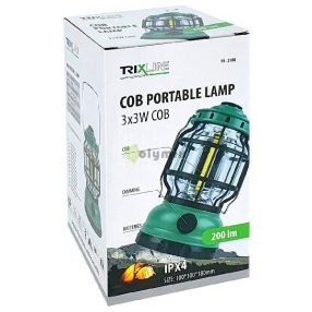 3X3W COB LED kempinglámpa zöld