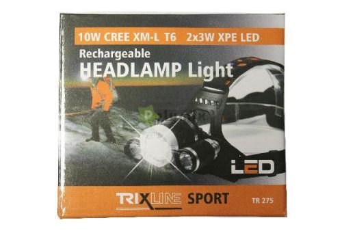10W CREE + 2x3W XPE LED-es akkumulátoros fejlámpa TR275