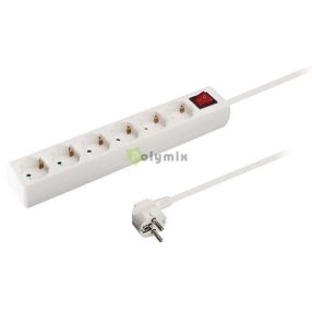 Trixline elosztó 6 Foglalat Kapcsolóval 1,5m 3x1.0