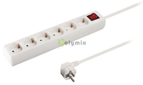 Trixline elosztó 6 Foglalat Kapcsolóval 1,5m 3x1.0