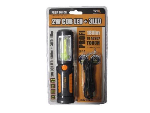 2W COB LED+3LED akkumulátoros lámpa TRAC207