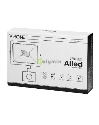 30W érzékelős LED fényvető 4200K fekete