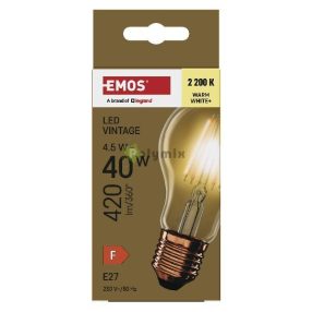   LED izzó Vintage A60 / E27 / 4,5 W (40 W) / 420 lm / Meleg fehér