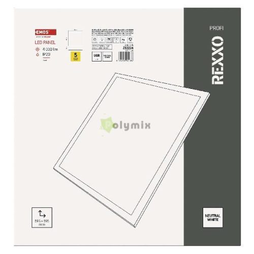 EMOS LED PANEL REXXO BEÉPÍTHETŐ 36W NW UGR