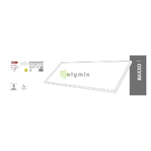 LED panel BAXXO beépíthető 36W 4320lm IP20 természetes fehér