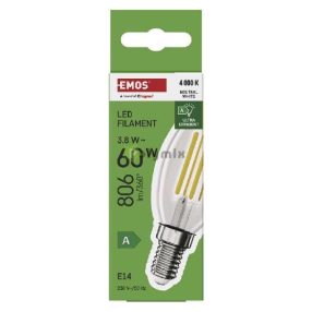 LED FLM CANDLE 3,8W(60W) 806lm E14 NW A CLASS