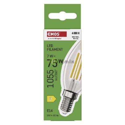 LED FLM CANDLE 7W(75W) 1055lm E14 NW