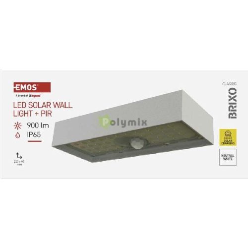 EMOS LED lámpatest BRIXO PIR, 900lm IP65 természetes fehér