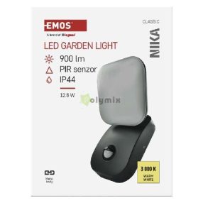   LED kerti fali lámpa NIKA szürkületérzékelővel, 12 x 12 x 20 cm, 12,8 W, meleg fehér