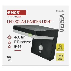   LED napelemes kerti fali lámpa VEREA szürkületérzékelővel, 10,7 x 15,4 x 13 cm
