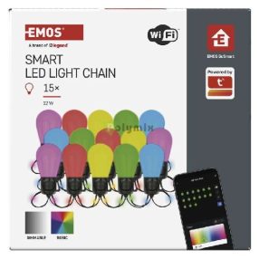   GoSmart LED fényfüzér – 15× parti izzók, 15 m, kültéri és beltéri, RGBIC WiFi