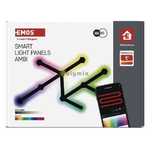 GoSmart LED-es lámpatest Lines fekete, 9 részből álló, 34 W, RGBIC dimmelhető, WiFi