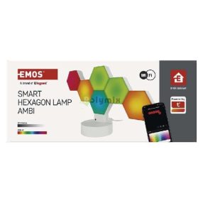   GoSmart LED asztali lámpa Hexagon fehér, 6 részből álló, RGBIC dimmelhető, WiFi
