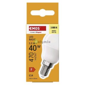   LED izzó Basic Mini Globe / E14 / 5,5 W (40 W) / 470 lm / Meleg fehér