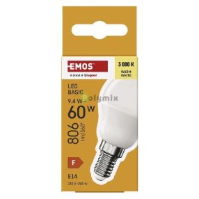   LED izzó Basic Mini Globe / E14 / 9,4 W (60 W) / 806 lm / Meleg fehér
