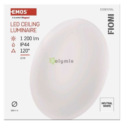 EMOS LED MENNYEZETI LÁMPA FIONI 12W NWIP44