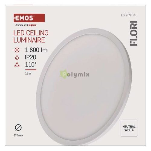 LED CEILING ROUND LUM. FLORI 18W 1800LM NW IP20 W