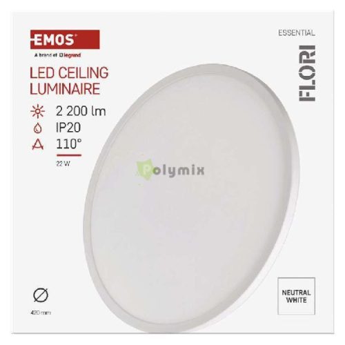 LED CEILING ROUND LUM. FLORI 22W 2200LM NW IP20 W