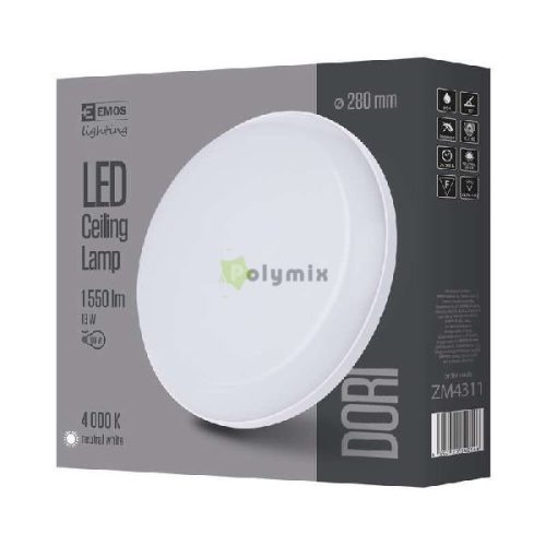 Dori LED mennyezeti lámpa kör 18W IP54 4000 K