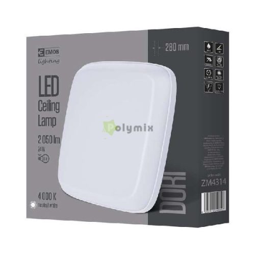 Dori LED mennyezeti lámpa négyzet 24W IP54 4000K