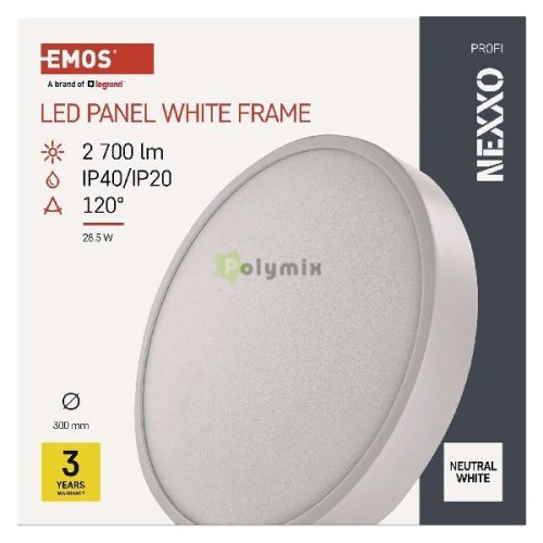 LED-es felületi lámpatest NEXXO, kerek, fehér, 28,5W, semleges fehér