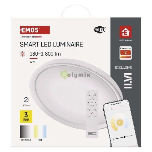 Okos LED mennyezeti lámpatest GoSmart, kör alakú, 30W, RGB, dimmelhető, WiFi