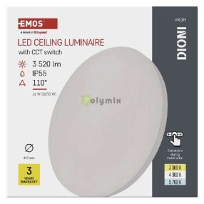 LED CEILING ROUND LUM. DIONI 32W 3520LM IP55 CCT 