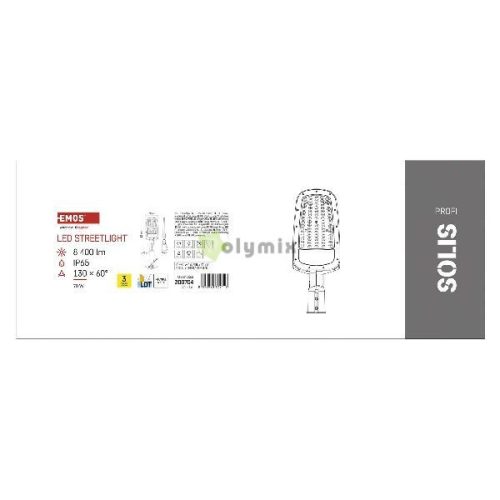 LED-es közvilágítási lámpatest SOLIS 70W, 8400 lm, semleges fehér