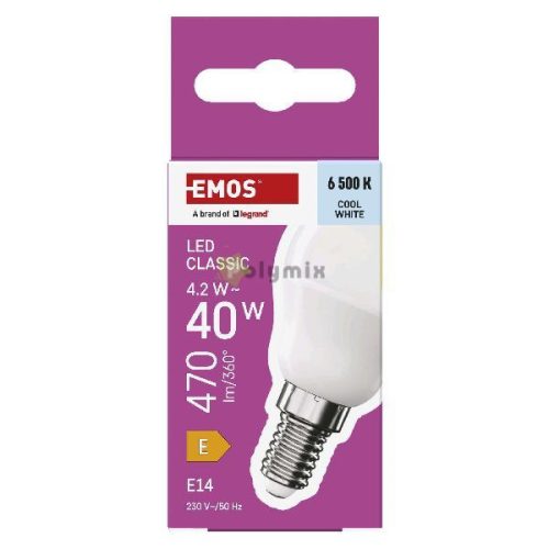 LED izzó Classic Mini Globe / E14 / 4,2 W (40 W) / 470 lm / Hideg fehér