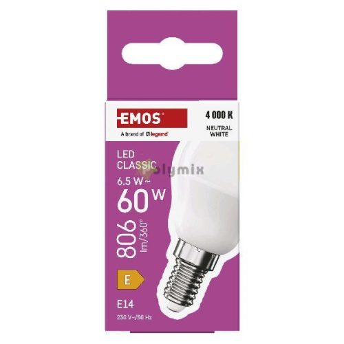 LED izzó Classic Mini Globe / E14 / 6,5 W (60 W) / 806 lm / Természetes fehér