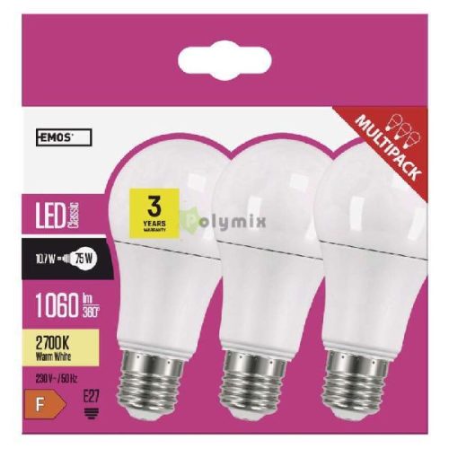 LED CLS A60 10,7W(75W) 1060lm E27 WW 3DB