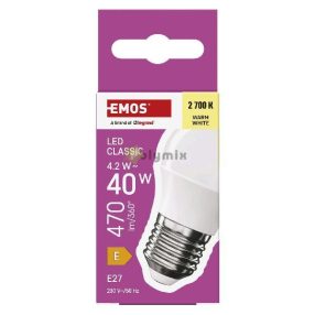   LED izzó Classic Mini Globe / E27 / 4,2 W (40 W) / 470 lm / Meleg fehér