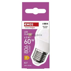   LED izzó Classic Mini Globe / E27 / 6,5 W (60 W) / 806 lm / Természetes fehér