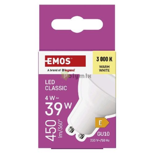 LED izzó Classic MR16 / GU10 / 4 W (39 W) / 450 lm / Meleg fehér