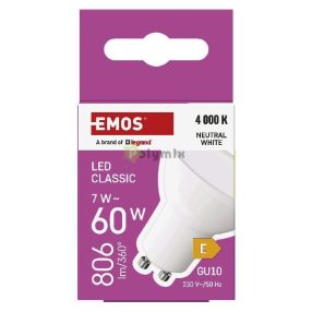   LED izzó Classic MR16 / GU10 / 7 W (60 W) / 800 lm / természetes fehér