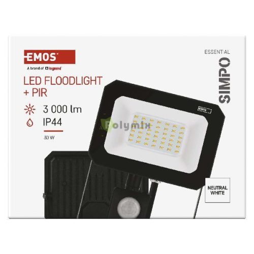 LED reflektor SIMPO PIR 30 W természetes fehér